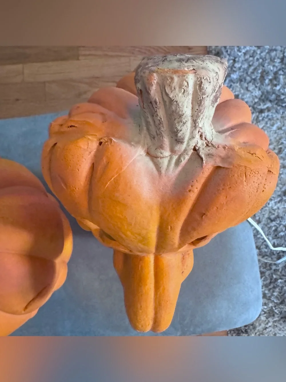 Vintage 1995 Smiling Casper and Stretch Pumpkin Head Halloween Decor - Orange